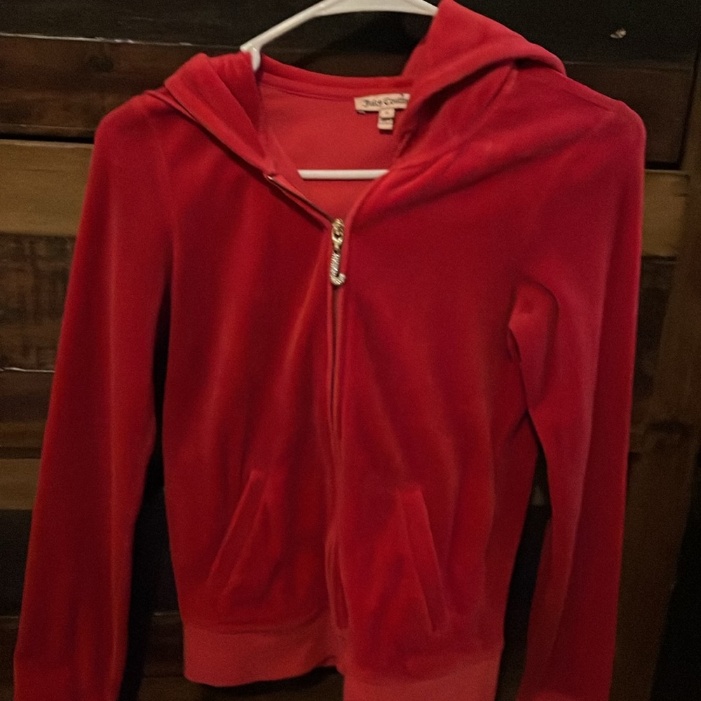 Red juicy couture, outfit, pants and extra small top and small jacket